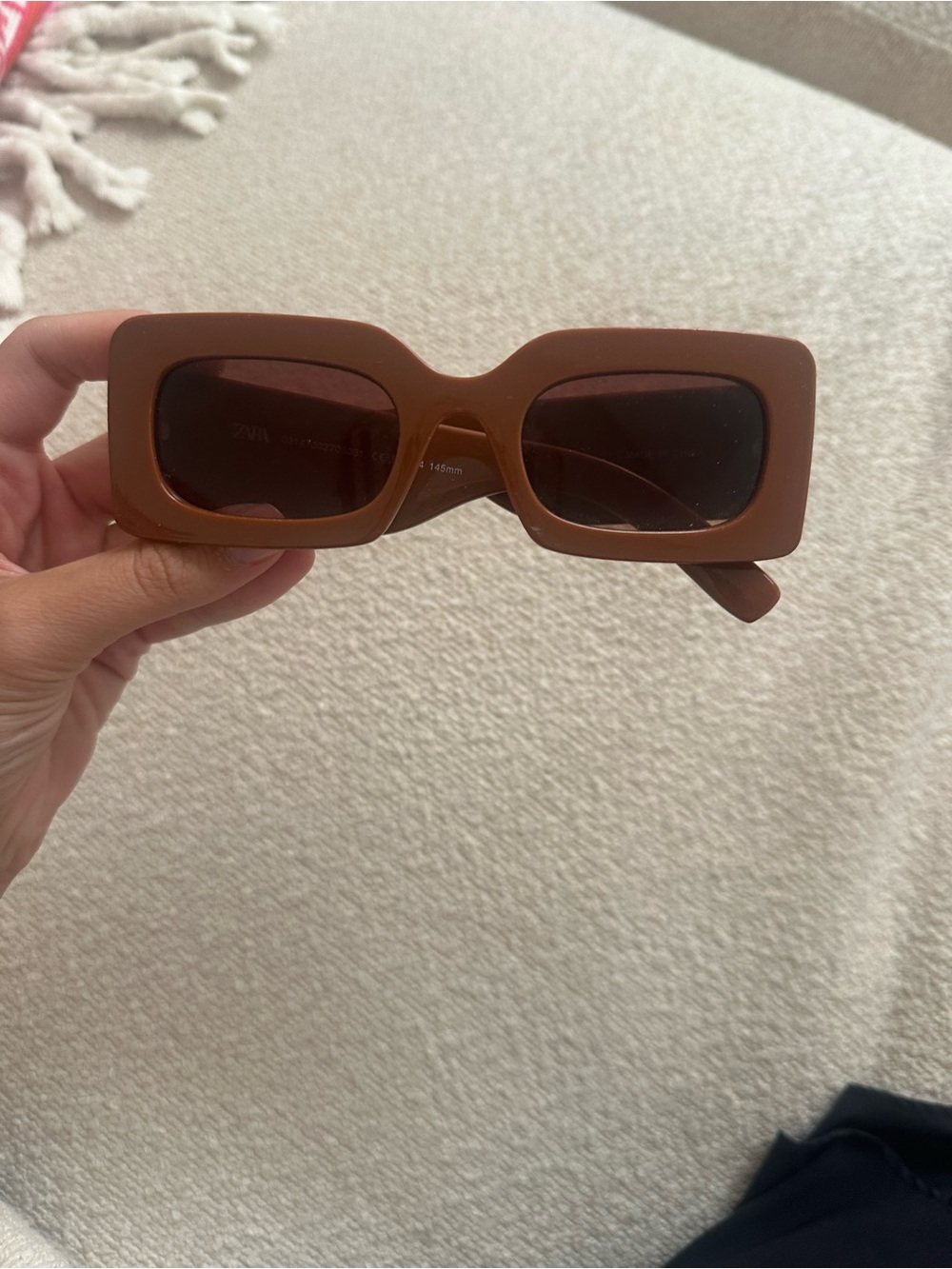 Zara Brown Rectangular Frame Sunglasses